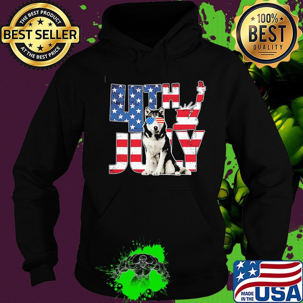 Alaska 4th July Dog American Flag Shirt Hoodie Alaska 4th July Dog American Flag Shirt Hoodie