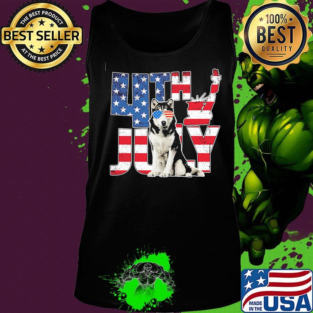 Alaska 4th July Dog American Flag Shirt Tank top Alaska 4th July Dog American Flag Shirt Tank top