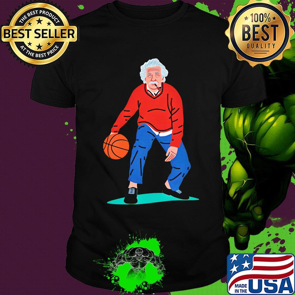 Albert einstein playing basketball art shirt