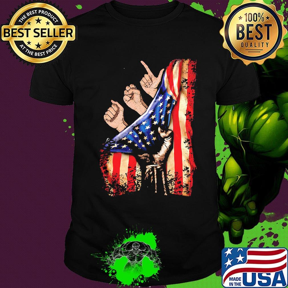 American Sign Language hand American flag veteran Independence day shirt