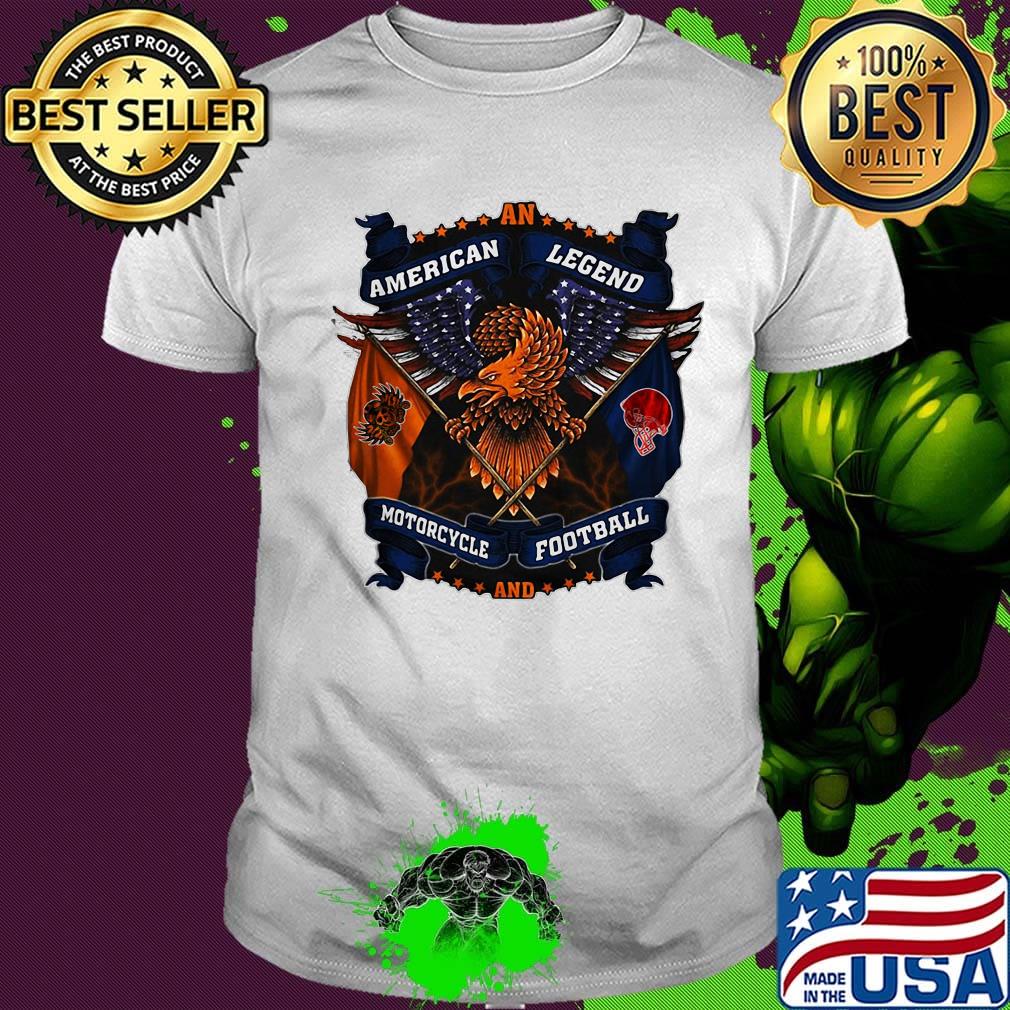 An american legend motorcycle and football eagles america independence day shirt