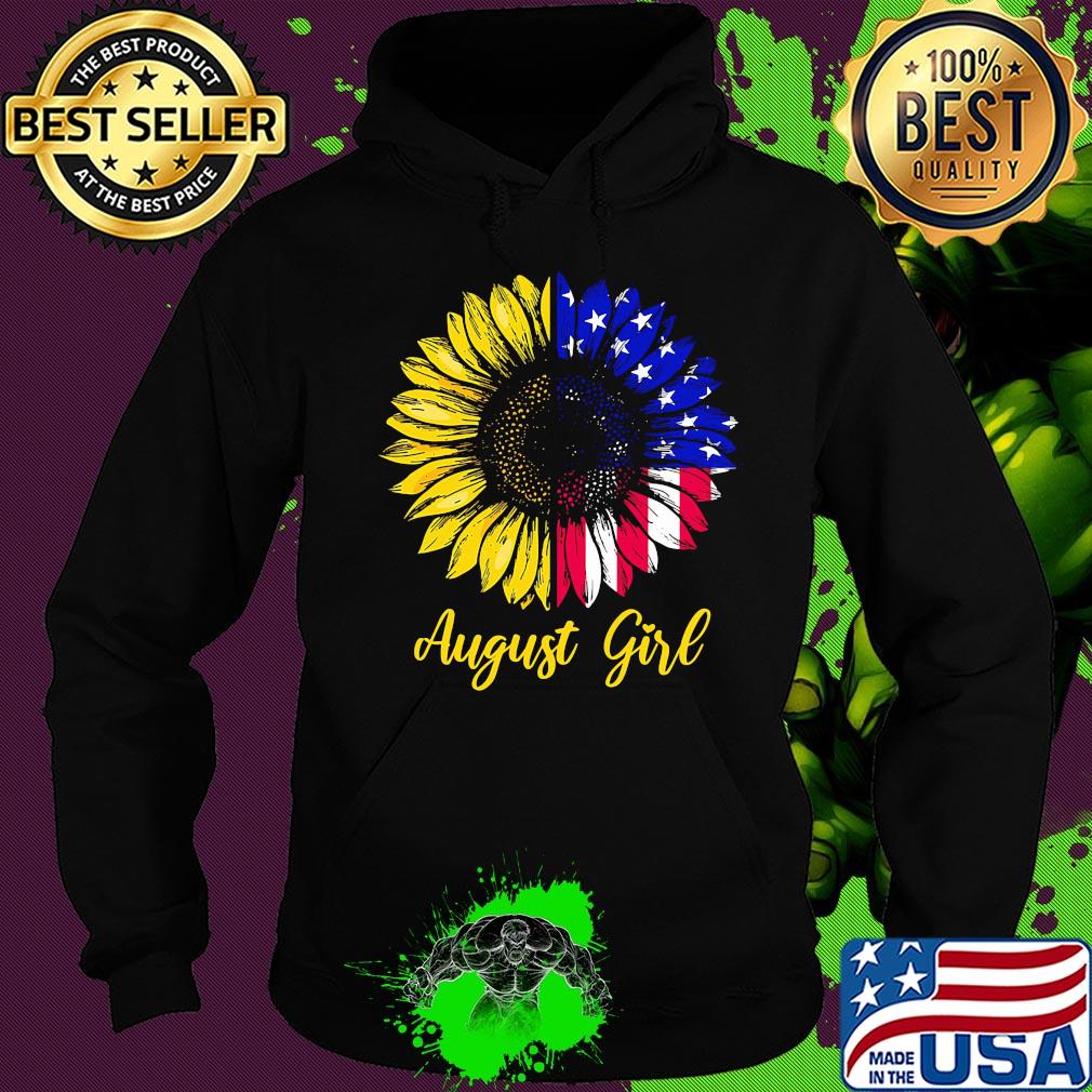 August girl sunflower american flag independence day s Hoodie August girl sunflower american flag independence day s Hoodie