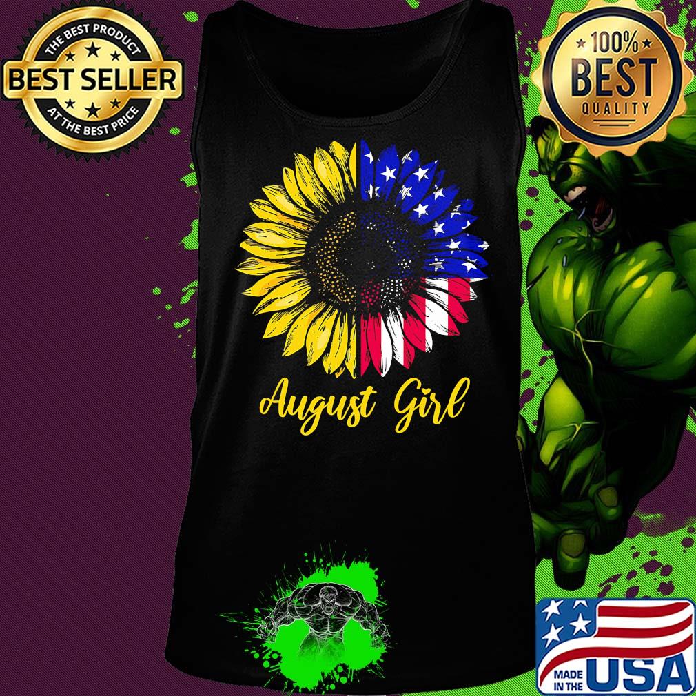 August girl sunflower american flag independence day s Tank top August girl sunflower american flag independence day s Tank top