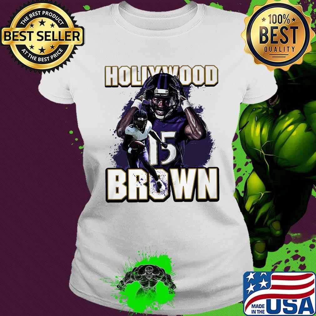 Baltimore ravens football team hollywood 15 brown s Ladies tee Baltimore ravens football team hollywood 15 brown s Ladies tee