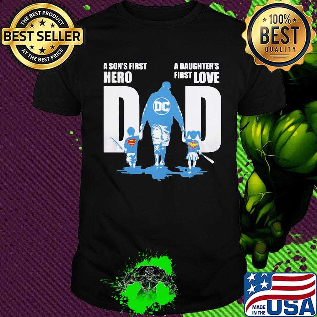 Baseball a son's first hero a daughter's first love dad happy father's day superman shirt Baseball a son's first hero a daughter's first love dad happy father's day superman shirt