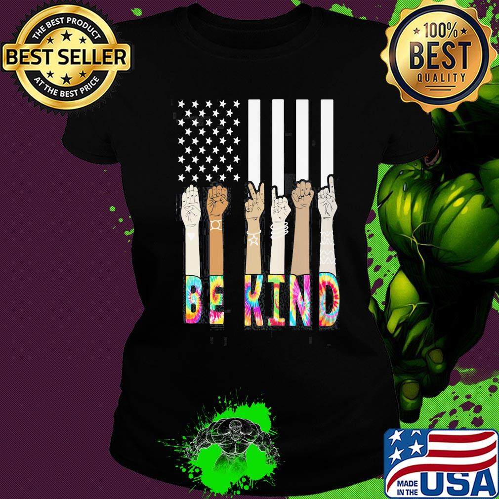 Be kind hand American flag veteran Independence Day s Ladies tee Be kind hand American flag veteran Independence Day s Ladies tee
