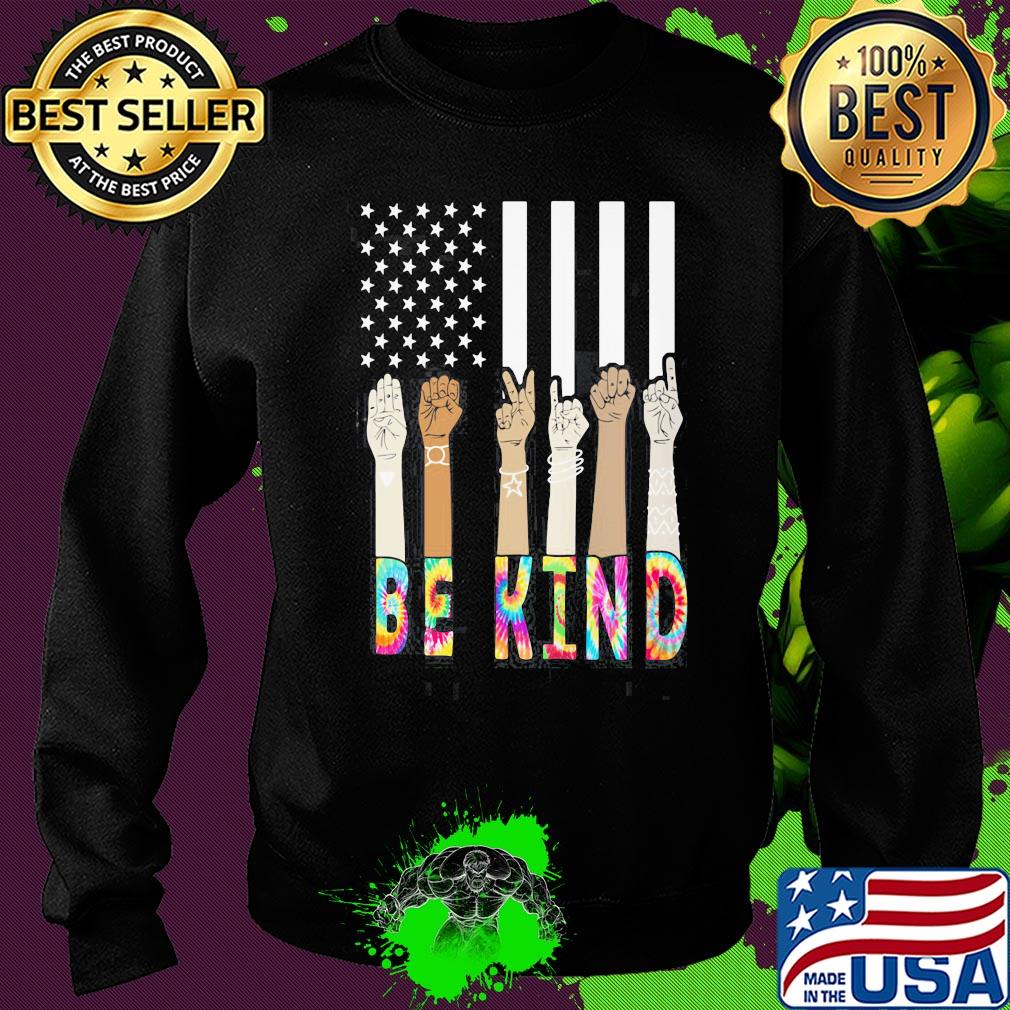 Be kind hand American flag veteran Independence Day s Sweater Be kind hand American flag veteran Independence Day s Sweater