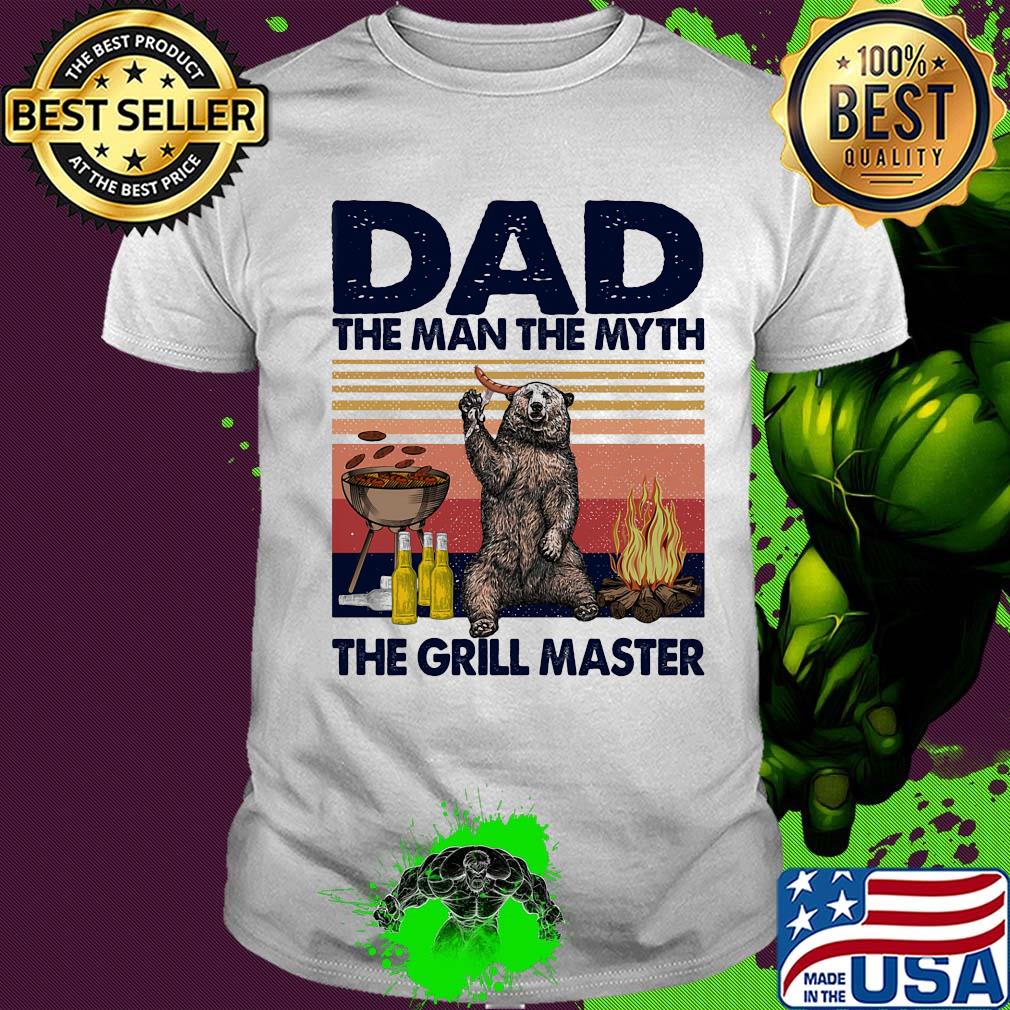Bear dad the man the myth the grill master vintage retro shirt