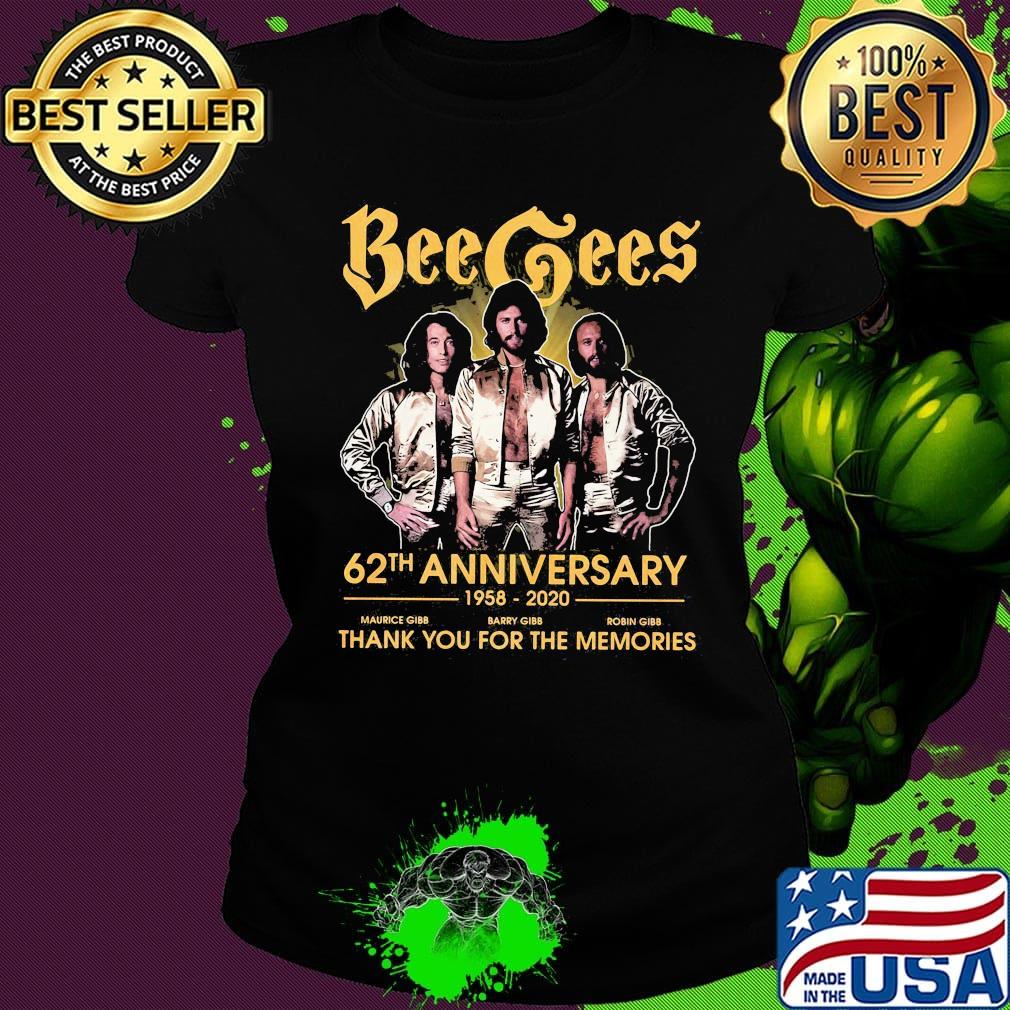 Bee gees band 62th anniversary 1958 2020 thank you for the memories s Ladies tee Bee gees band 62th anniversary 1958 2020 thank you for the memories s Ladies tee