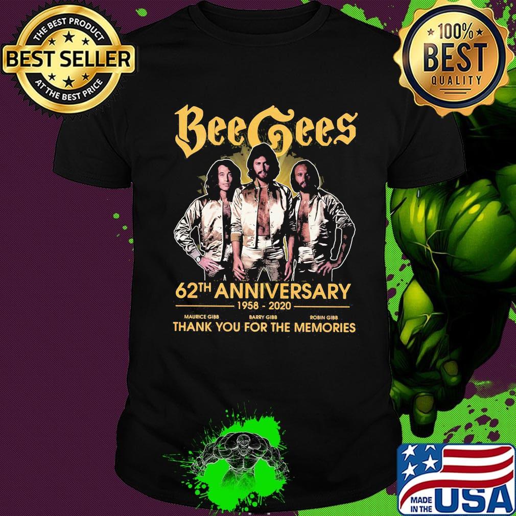 Bee gees band 62th anniversary 1958 2020 thank you for the memories shirt Bee gees band 62th anniversary 1958 2020 thank you for the memories shirt