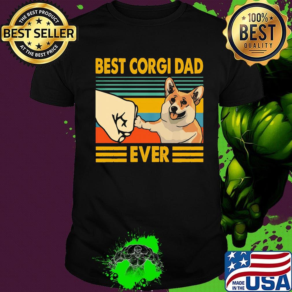 Best Corgi Dad Ever Vintage Retro Shirt