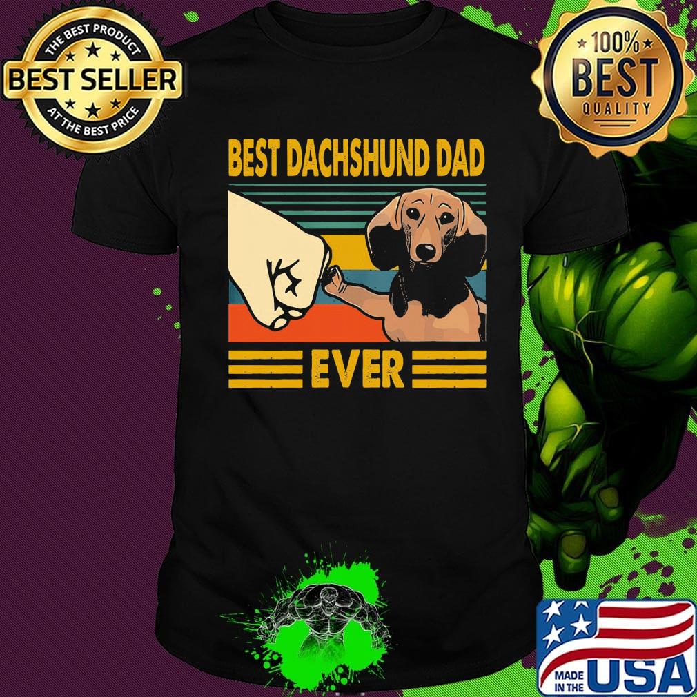 Best Dachshund Dad Ever Vintage Retro Shirt