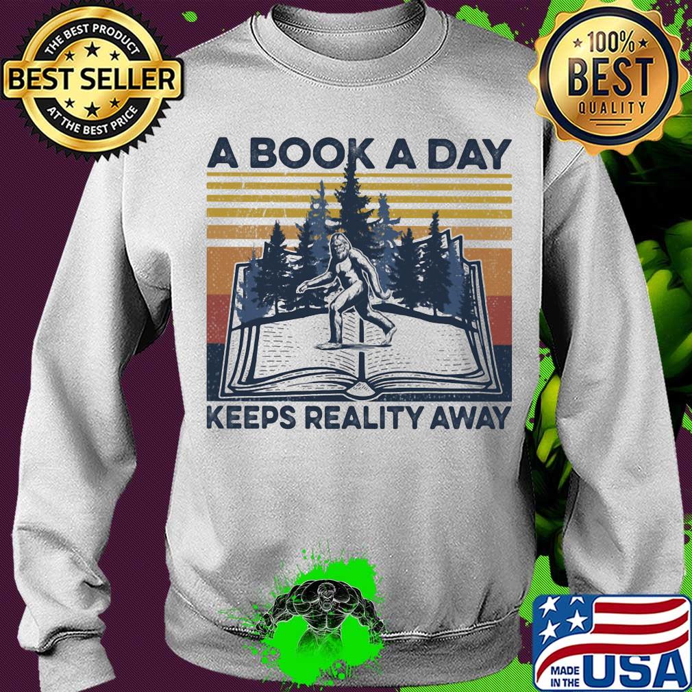 Bigfoot a book a day keeps reality away vintage retro s Sweater Bigfoot a book a day keeps reality away vintage retro s Sweater