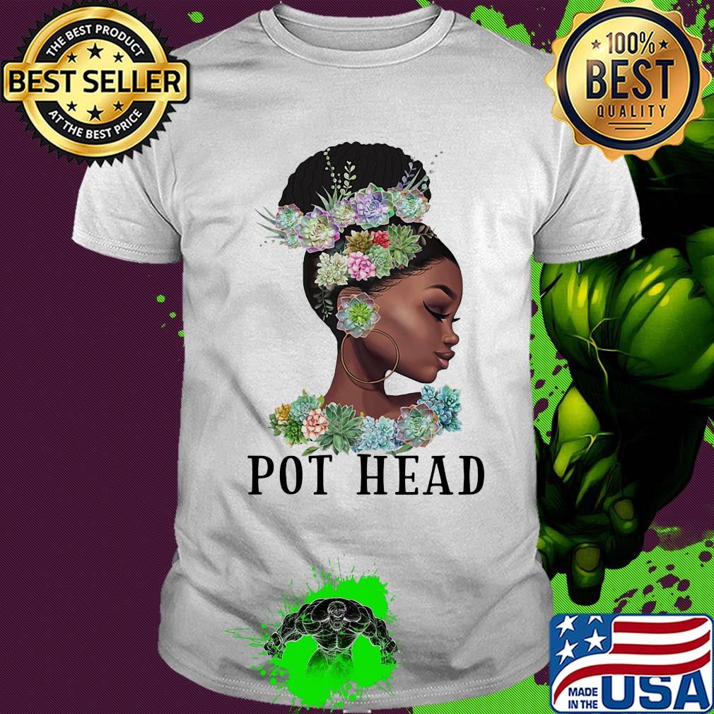 Black girl flower pot head shirt