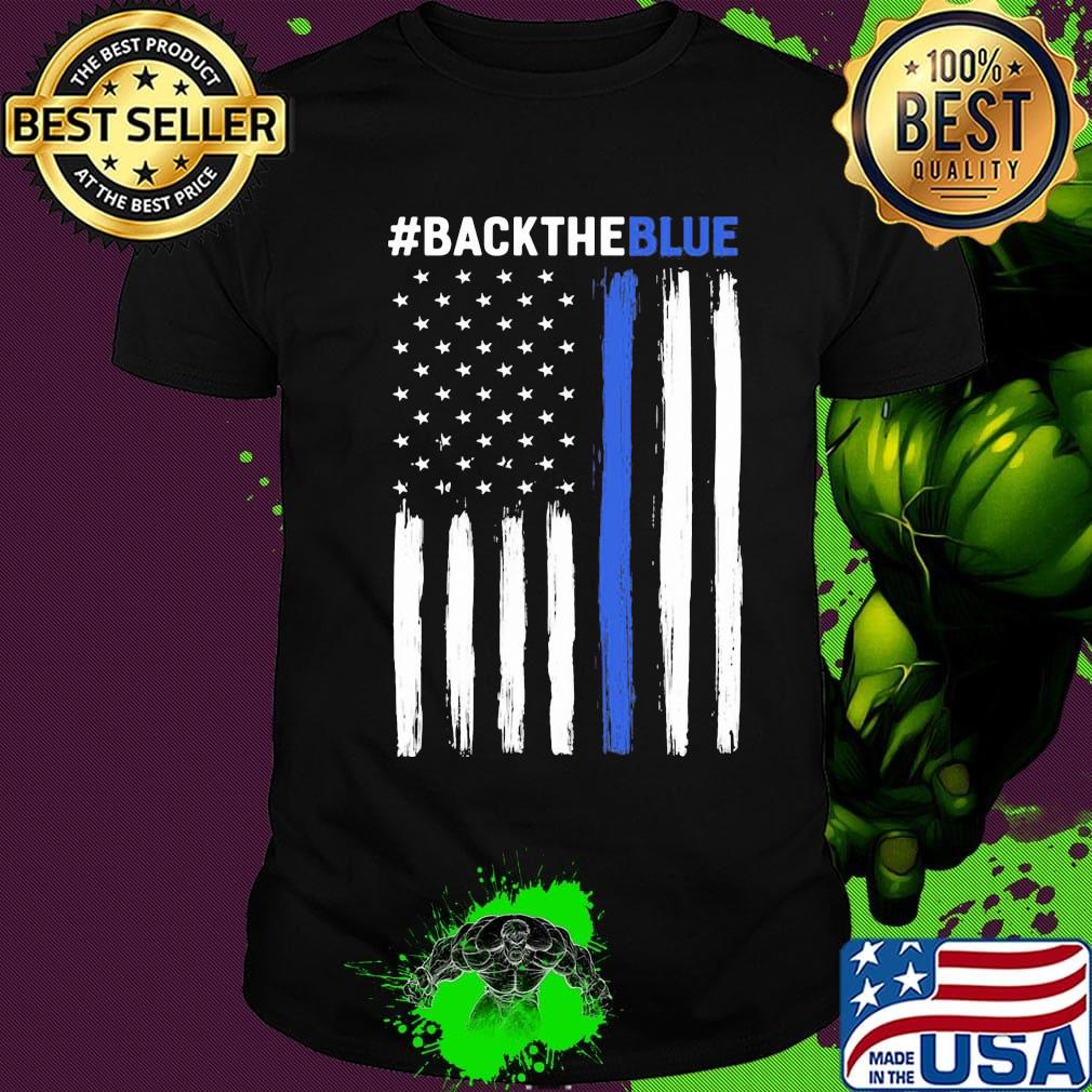 Black The Blue American Flag Independence Day Shirt