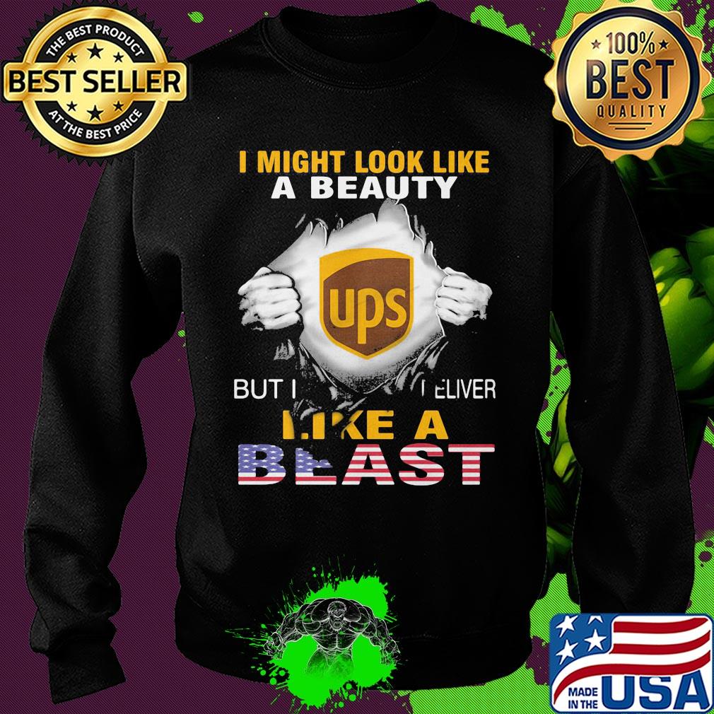 Blood insides I might look like a beauty ups but I deliver like a beast american flag independence day s Sweater Blood insides I might look like a beauty ups but I deliver like a beast american flag independence day s Sweater