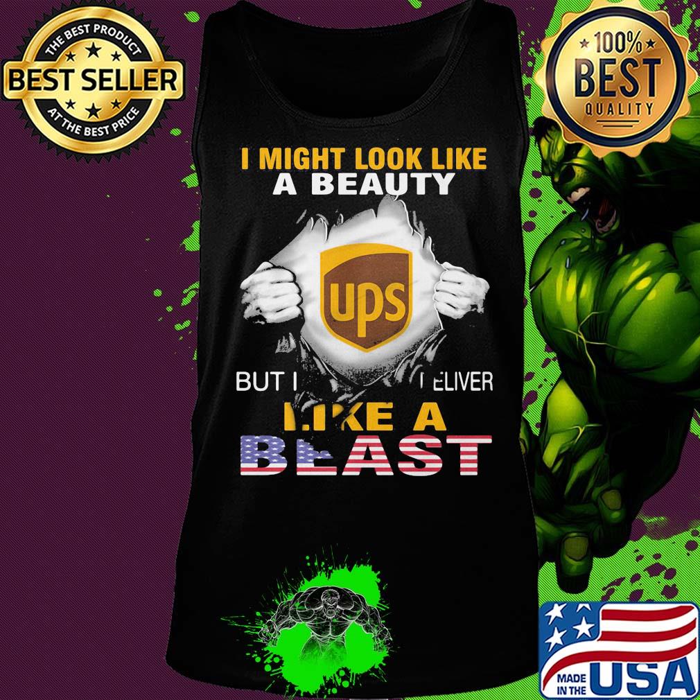 Blood insides I might look like a beauty ups but I deliver like a beast american flag independence day s Tank top Blood insides I might look like a beauty ups but I deliver like a beast american flag independence day s Tank top
