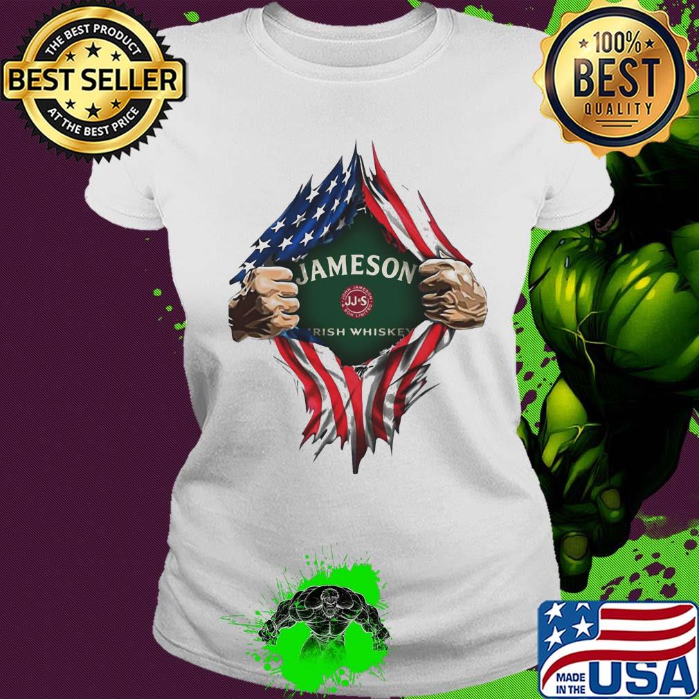 Blood insides jameson irish whiskey american flag independence day s Ladies tee Blood insides jameson irish whiskey american flag independence day s Ladies tee
