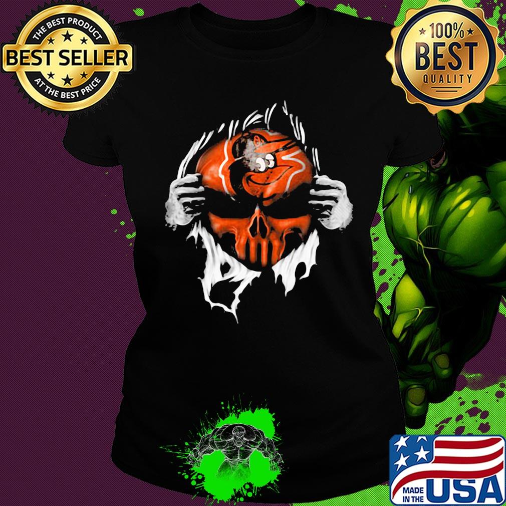 Blood insides skull baltimore orioles baseball s Ladies tee Blood insides skull baltimore orioles baseball s Ladies tee