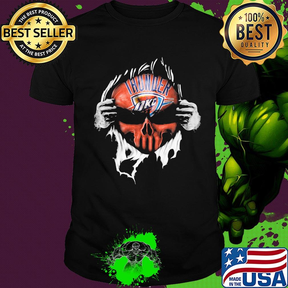 Blood insides skull oklahoma city thunder shirt