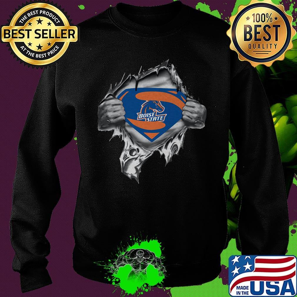 Blood insides superman boise state broncos s Sweater Blood insides superman boise state broncos s Sweater