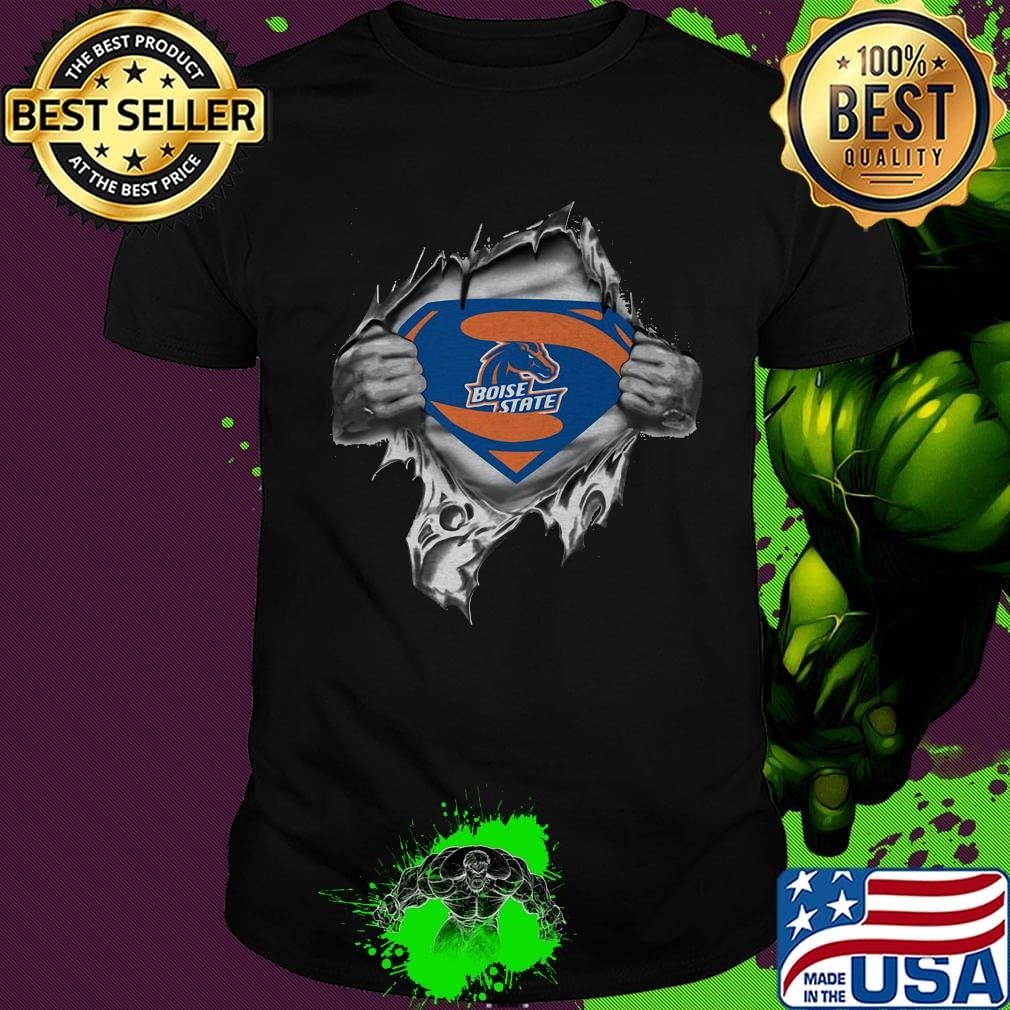 Blood insides superman boise state broncos shirt