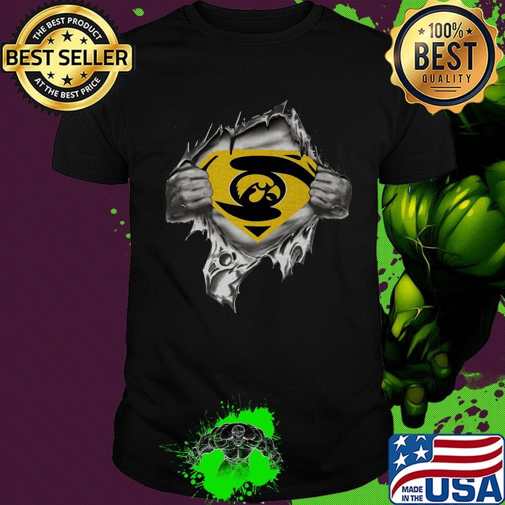 Blood insides superman iowa hawkeyes shirt