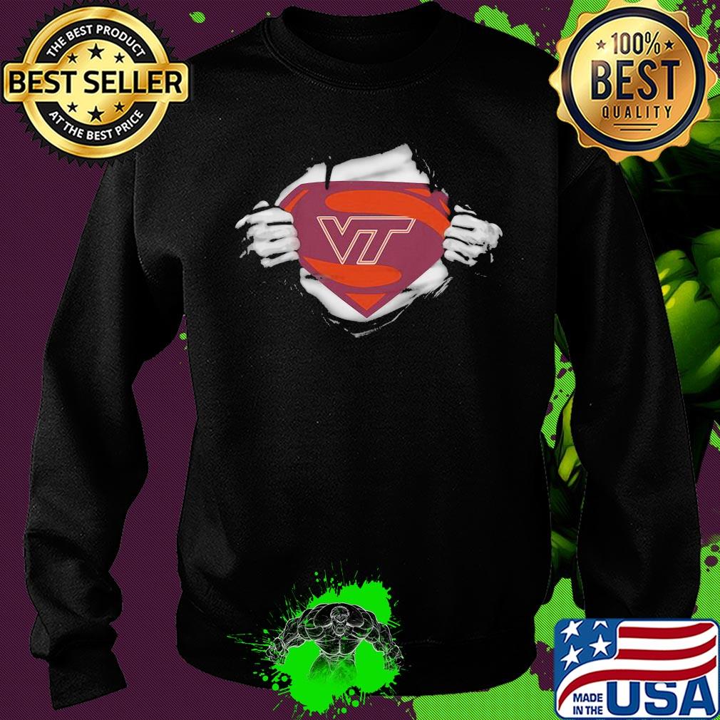 Blood insides superman virginia tech hokies football s Sweater Blood insides superman virginia tech hokies football s Sweater