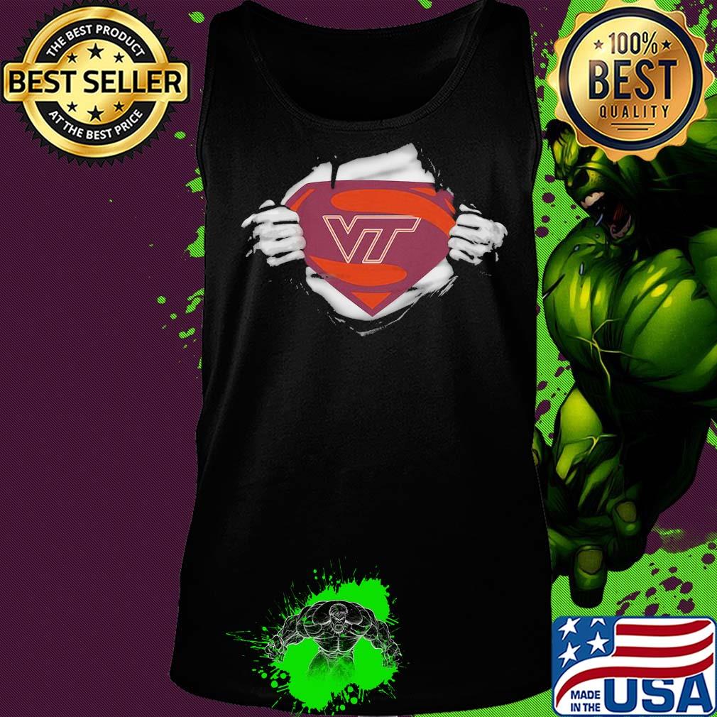 Blood insides superman virginia tech hokies football s Tank top Blood insides superman virginia tech hokies football s Tank top