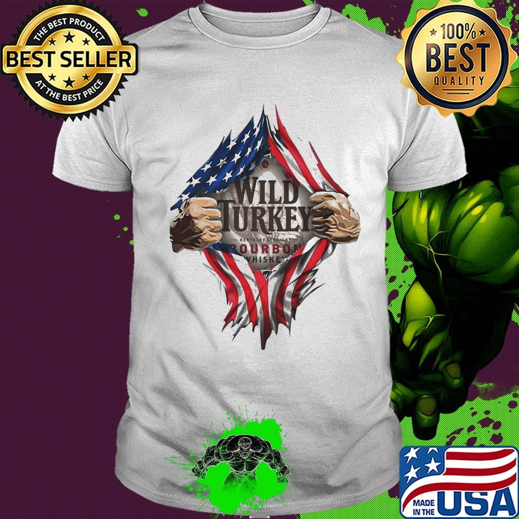 Blood insides wild turkey bourbon whiskey american flag independence day shirt Blood insides wild turkey bourbon whiskey american flag independence day shirt