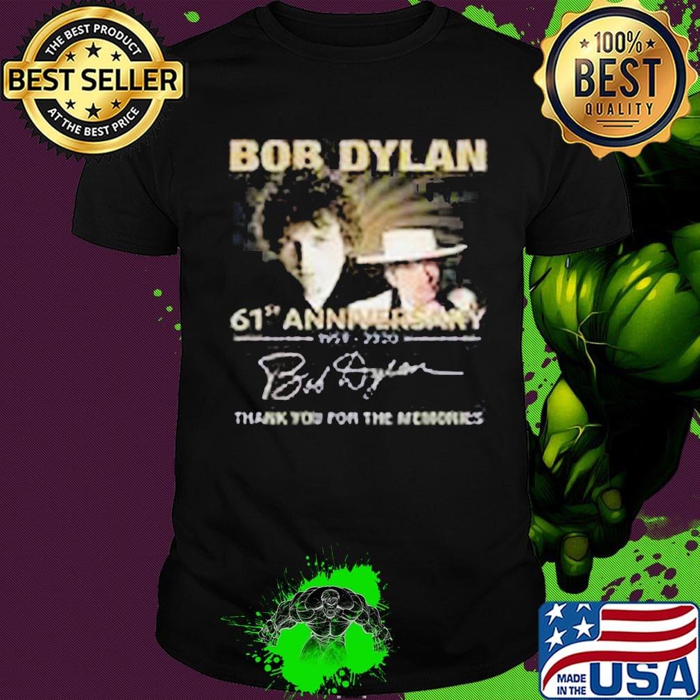 Bob dylan 61st anniversary 1959 2020 thank you for the memories signature lights shirt