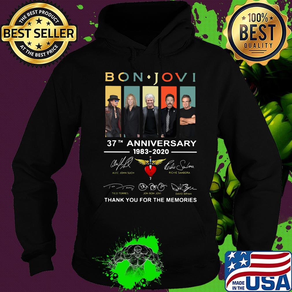 Bon jovi 37th anniversary 1983 2020 thank you for the memories signatures vintage s Hoodie Bon jovi 37th anniversary 1983 2020 thank you for the memories signatures vintage s Hoodie