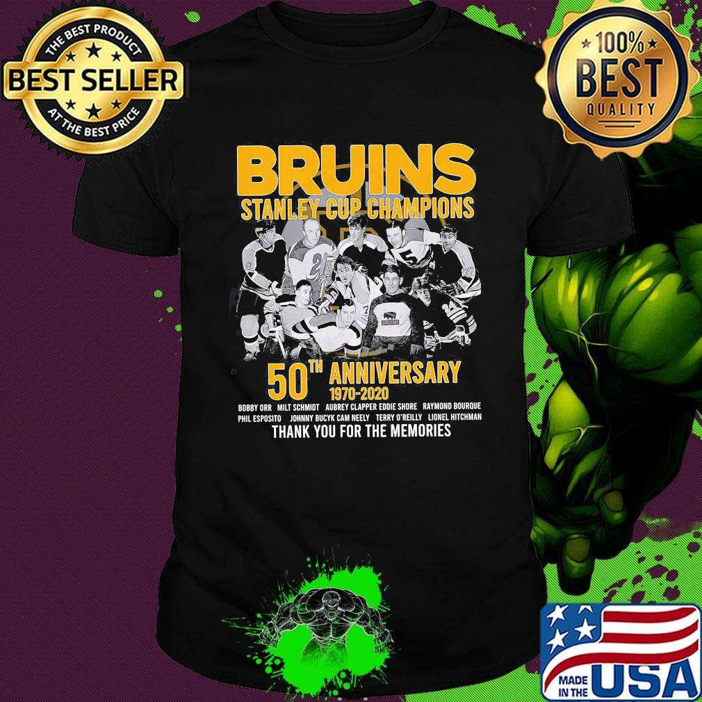 Boston bruins hockey stanley cup champions 50th anniversary 1970 2020 thank you for the memories shirt