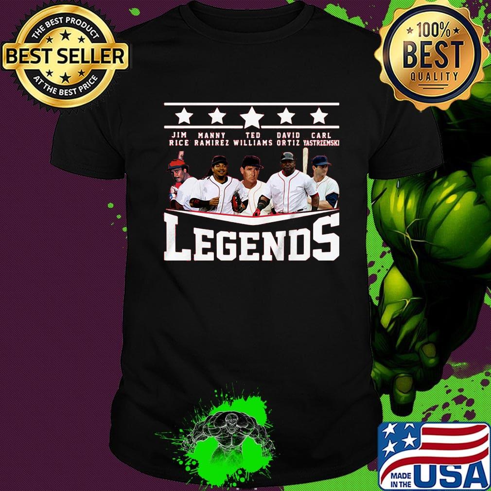 Boston red sox baseball legends rice manny williams david carl fan stars shirt Boston red sox baseball legends rice manny williams david carl fan stars shirt