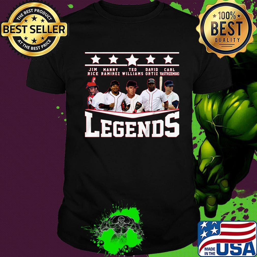 Boston red sox jim rice manny ramirez ted williams david ortiz carl yastrzemski legends stars shirt