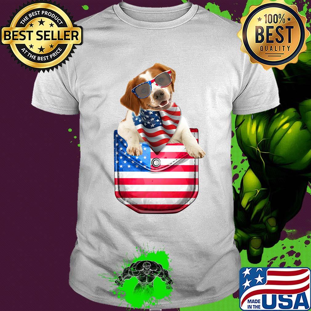 Brittany pocket american flag independence day shirt