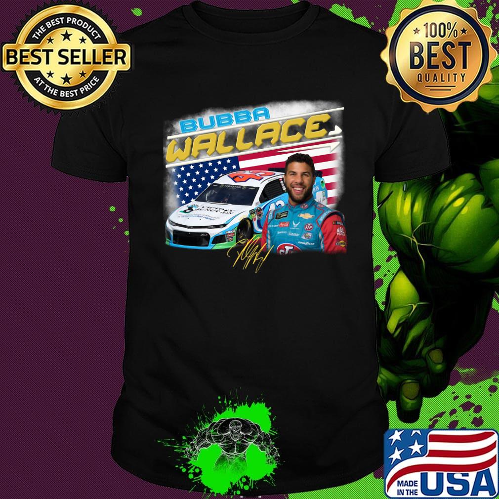 Bubba wallace athletes racing american flag independence day signature shirt
