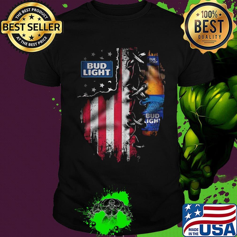 Bud light beer american flag independence day shirt