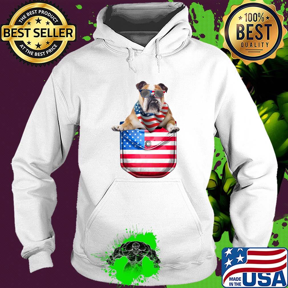 Bulldog pocket american flag independence day s Hoodie Bulldog pocket american flag independence day s Hoodie