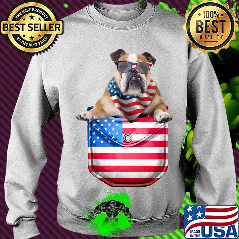 Bulldog pocket american flag independence day s Sweater Bulldog pocket american flag independence day s Sweater