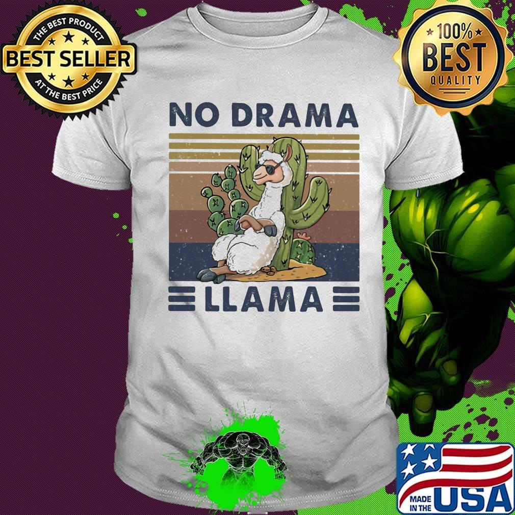 Cactus no drama llama vintage retro shirt