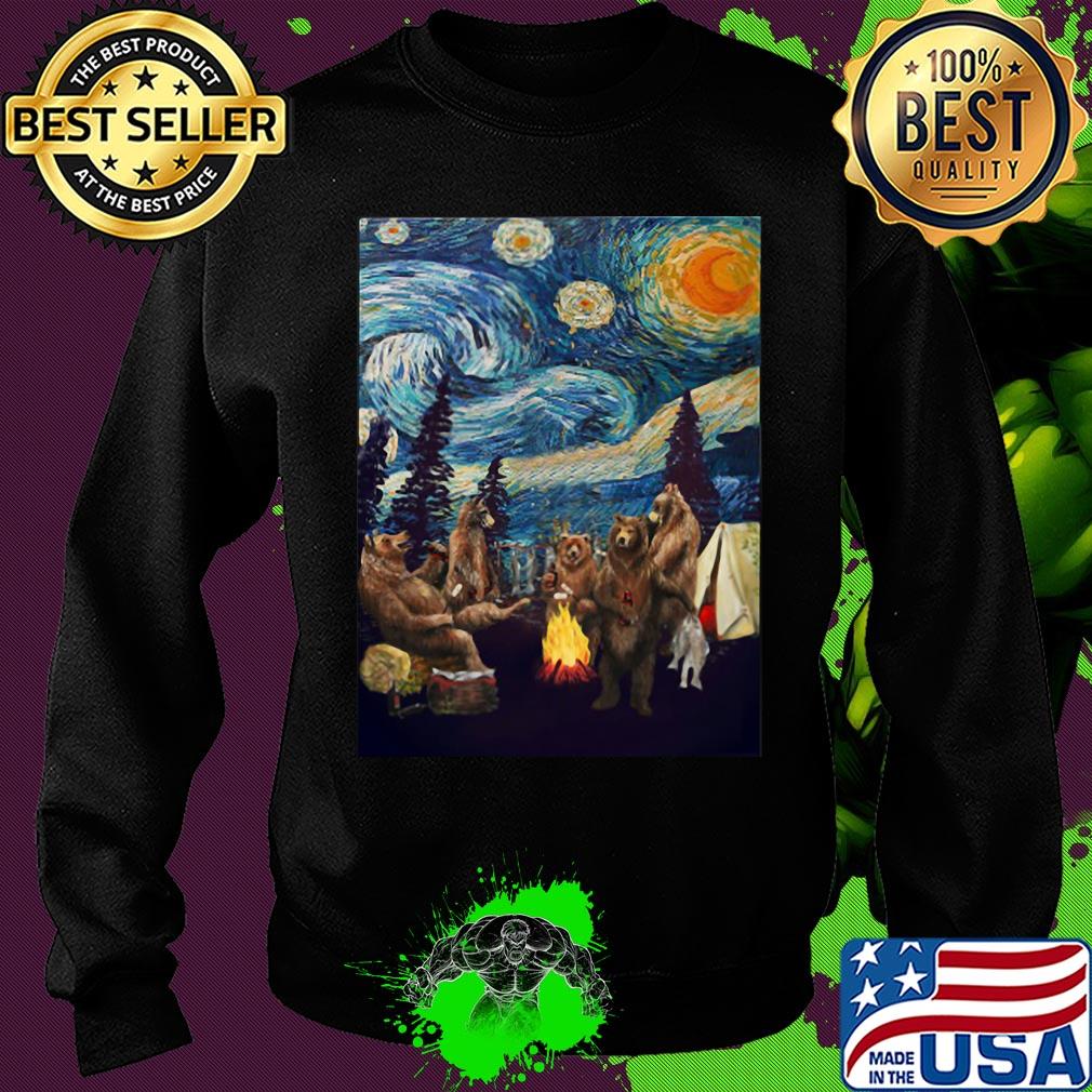 Campfire starry night bear vincent Van gogh s Sweater Campfire starry night bear vincent Van gogh s Sweater