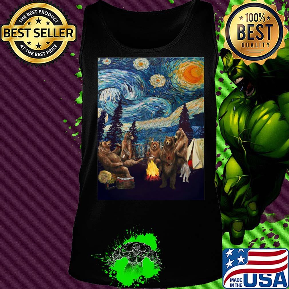Campfire starry night bear vincent Van gogh s Tank top Campfire starry night bear vincent Van gogh s Tank top
