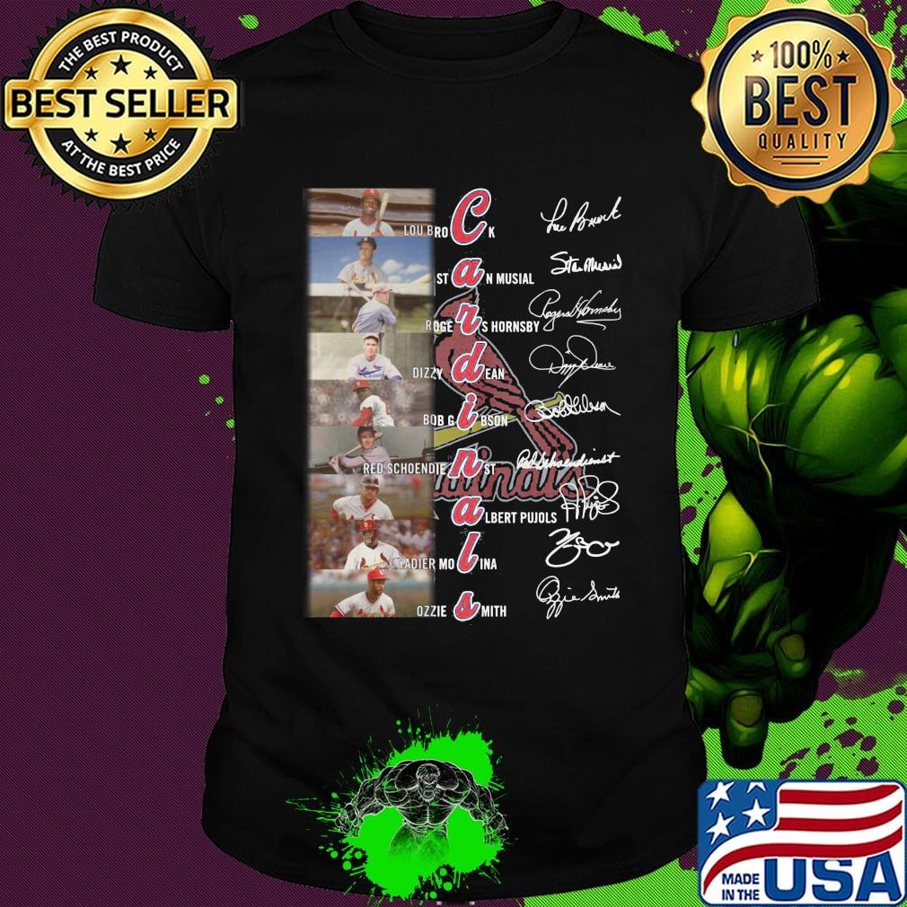 Cardinal team Lou Brock Stan Musial signature shirt
