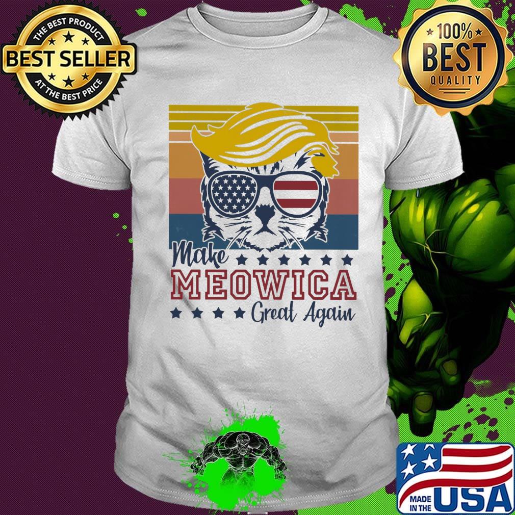 Cat donald trump make meowica great again american flag independence day vintage retro shirt Cat donald trump make meowica great again american flag independence day vintage retro shirt