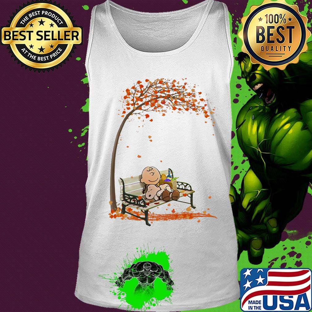 Charlie brown hug snoopy fall maple leaves s Tank top Charlie brown hug snoopy fall maple leaves s Tank top
