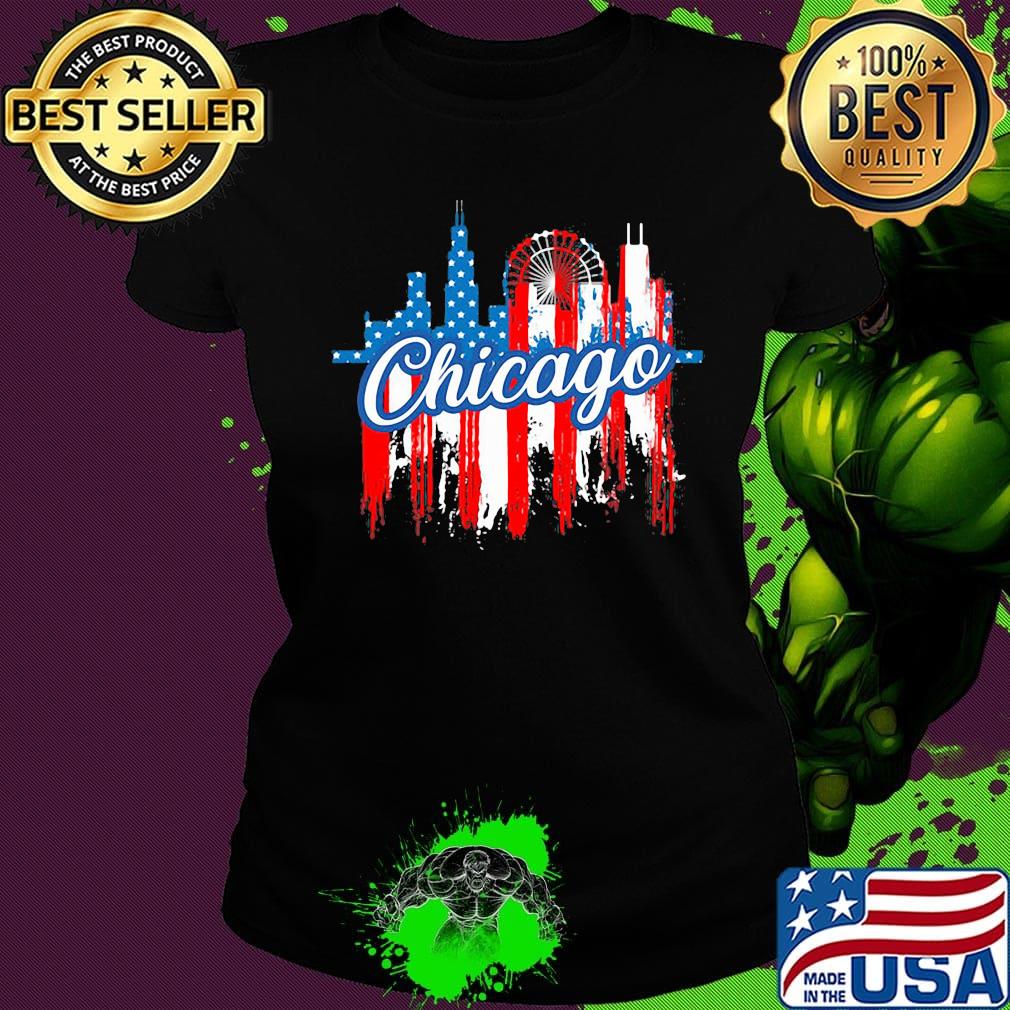 Chicago American flag independence day s Ladies tee Chicago American flag independence day s Ladies tee