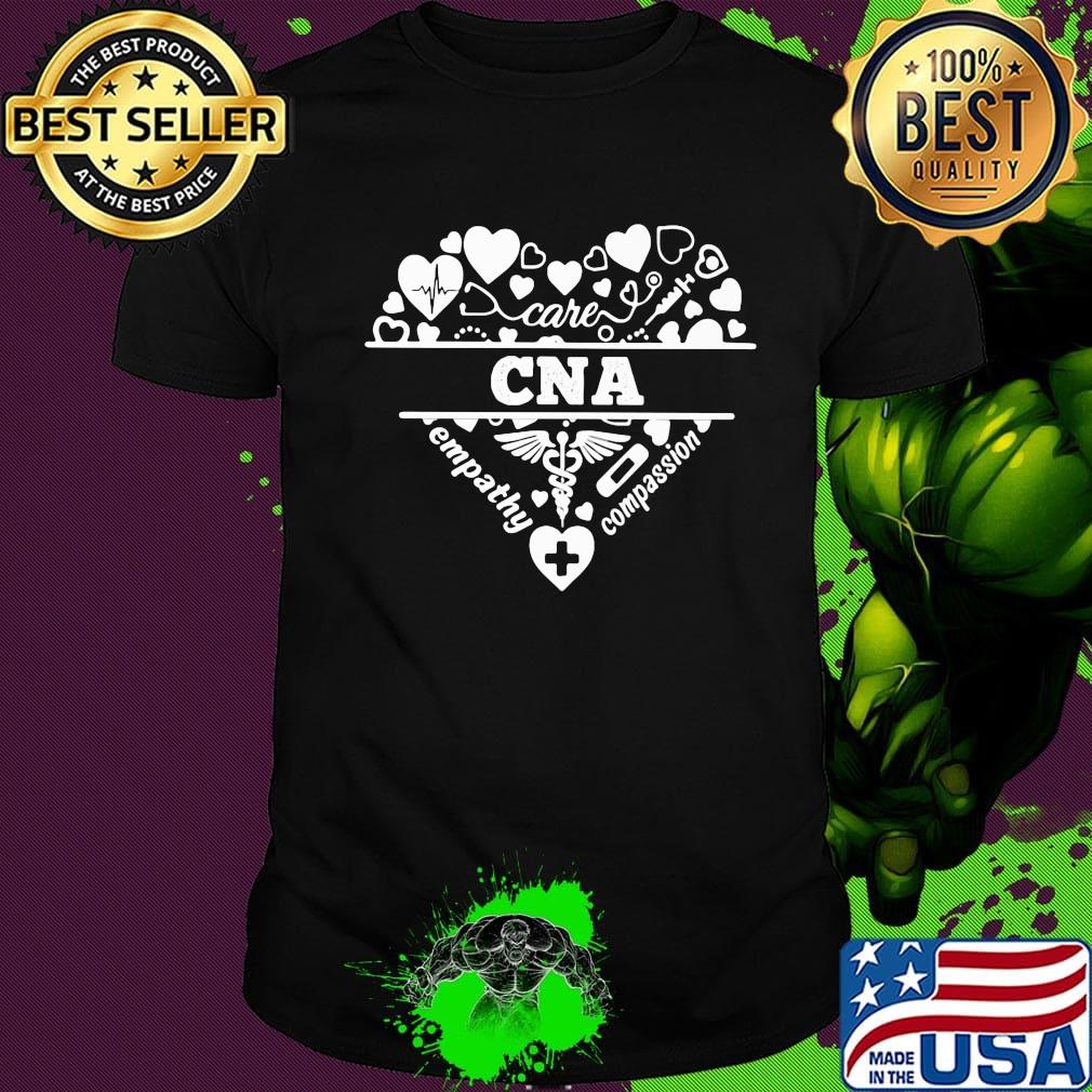 Cna care empathy compassion heartbeat heart shirt