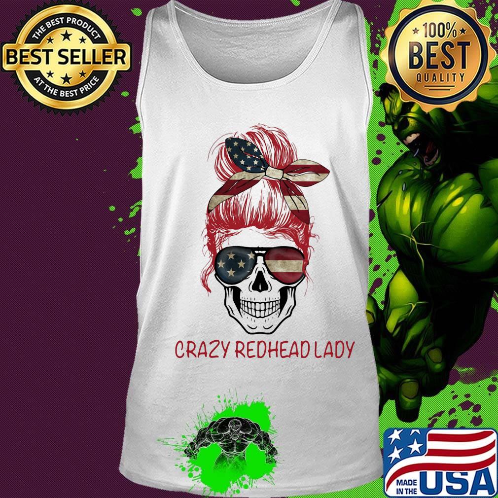 Crazy Redhead Lady Skull s Tank top Crazy Redhead Lady Skull s Tank top