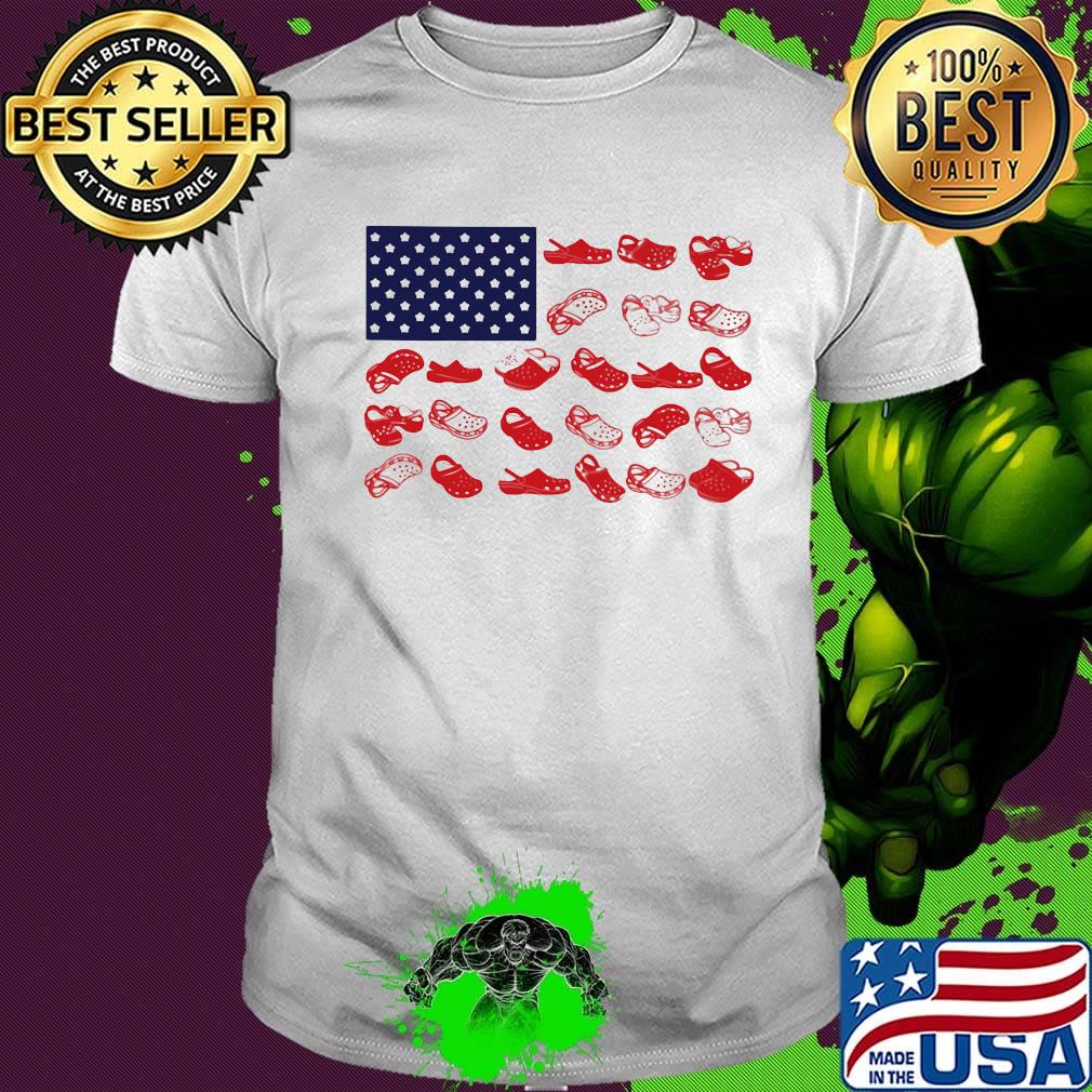 Crocs american flag independence day shirt